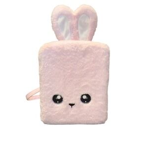 Pink Plush Bunny Ear Backpack Cute Kawaii Face Bag Girls Na Na Na Surprise Case
